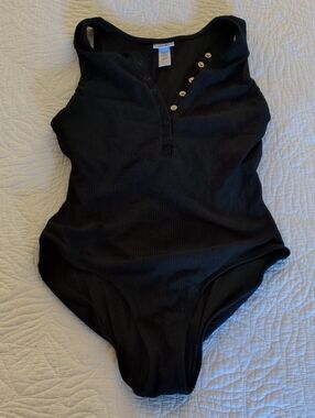 Andie The Malibu Black Ribbed One-Piece